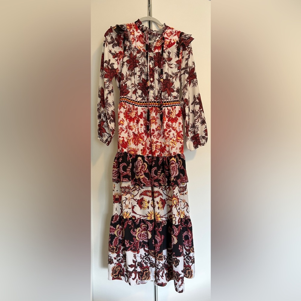 NWOT Hemant & Nandita Anthropologie Emilie Ruffled Maxi Dress - Picture 2 of 7